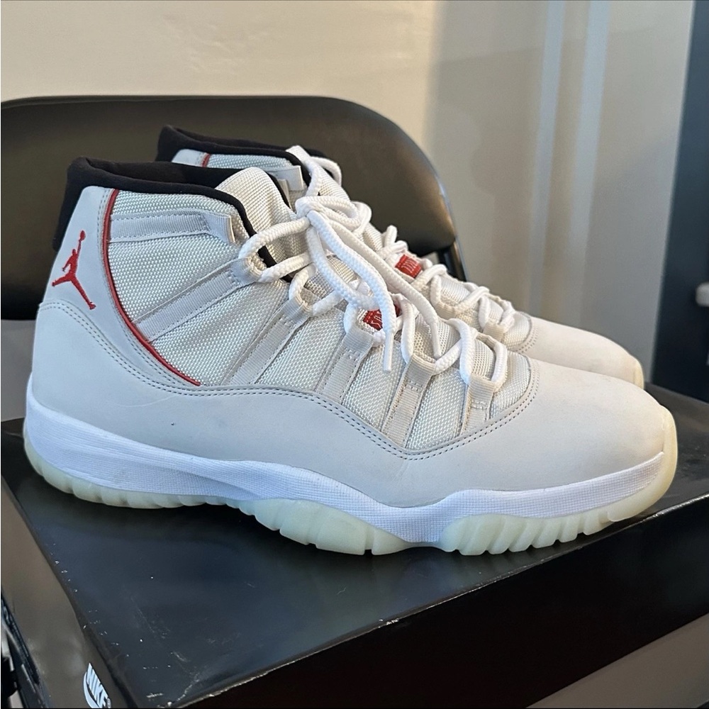 Nike Air Jordan 11 Retro “Platinum Tint/University Red” sneakers
